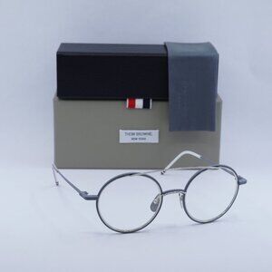 Thom Browne TB108 BGRYSLV50 Round Eyeglasses 50mm – Grey/Silver